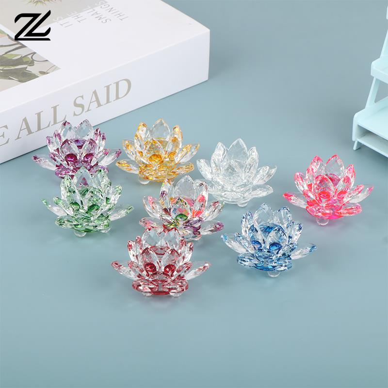 Paper Weight Crystal - 60mm kuvars kristal Lotus çiçeği el